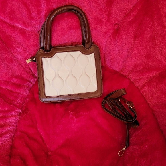 Source Unknown Handbags - Micro Mini Brown & White Handbag